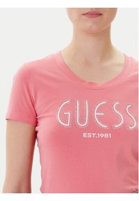 Guess T-Shirt W5YI05 J1314 Różowy Regular Fit. Kolor: różowy. Materiał: bawełna #4