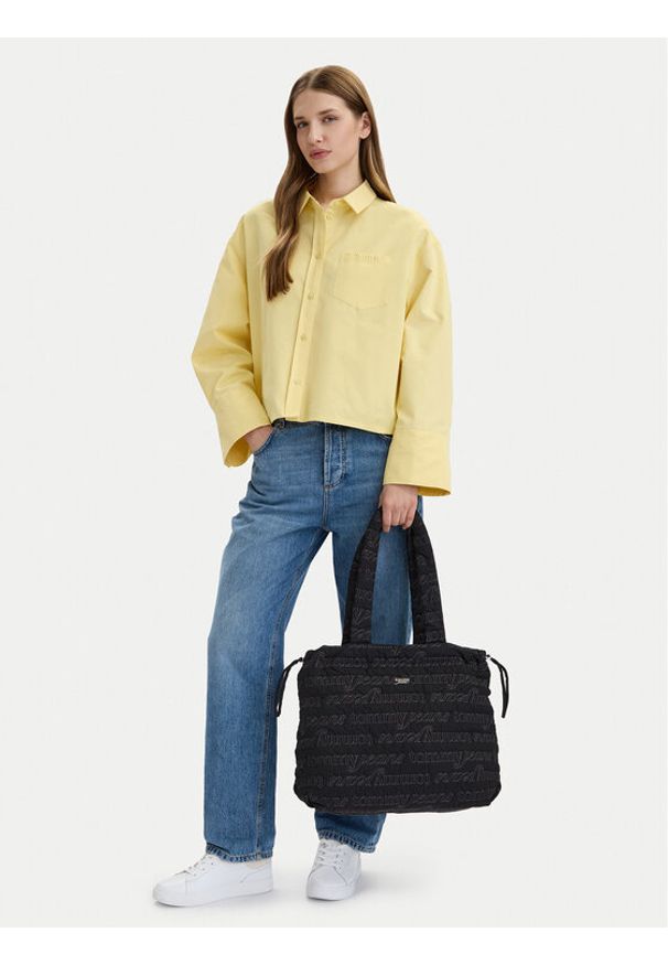 Tommy Jeans Torebka Tjw Icon Nylon Tote Aop AW0AW18649 Czarny. Kolor: czarny