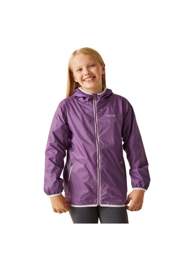 Regatta - Lever II dziecięca wodoodporna turystyczna wodoodporna kurtka. Kolor: fioletowy. Sport: turystyka piesza