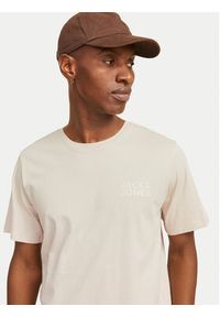Jack & Jones T-Shirt Corp Logo 12151955 Beżowy Regular Fit. Kolor: beżowy. Materiał: bawełna #6