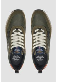 Aeronautica Militare - AERONAUTICA MILITARE Zielone męskie sneakersy Eco-leather AM, Rozmiar 45. Okazja: na co dzień. Kolor: zielony. Materiał: zamsz, skóra. Szerokość cholewki: normalna. Wzór: nadruk #6