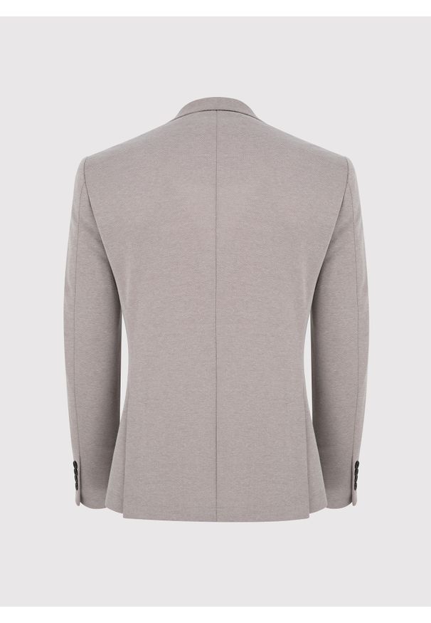 Pako Lorente - PAKO LORENTE – Beżowa marynarka męska melanż. Kolor: beżowy. Materiał: jeans, poliester, bawełna. Wzór: melanż