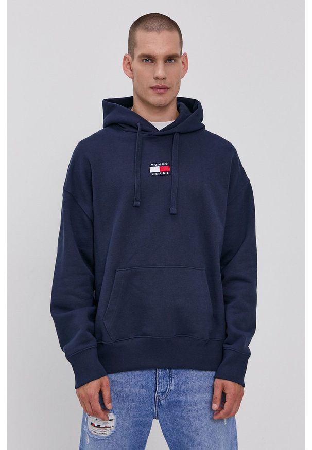Tommy Jeans - Bluza bawełniana. Okazja: na co dzień. Kolor: niebieski. Materiał: bawełna. Styl: casual