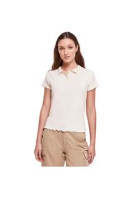 Damska koszulka polo Urban Classics Rib. Typ kołnierza: polo. Kolor: beżowy. Materiał: bawełna #1