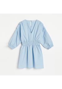Reserved - Sukienka z technicznej dzianiny - Niebieski. Kolor: niebieski. Materiał: dzianina #1
