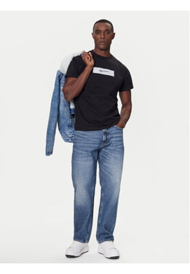 Karl Lagerfeld Jeans T-Shirt A4M17019 Czarny Slim Fit. Kolor: czarny. Materiał: bawełna