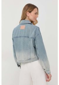 TwinSet - Twinset kurtka jeansowa damska przejściowa oversize. Kolor: niebieski. Materiał: jeans #5
