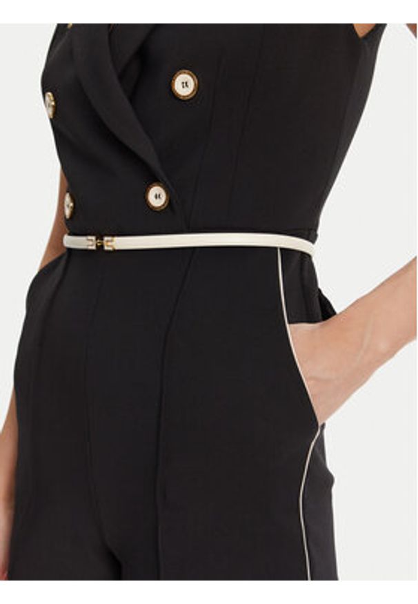 Elisabetta Franchi Kombinezon TU-T45-51E2 Czarny Regular Fit. Kolor: czarny. Materiał: syntetyk