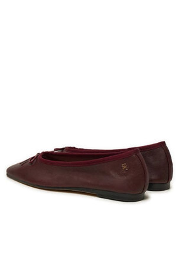 TOMMY HILFIGER - Tommy Hilfiger Baleriny Soft Leather FW0FW08355 Bordowy. Kolor: czerwony. Materiał: skóra