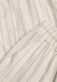 Born2be - Jasnobeżowy Wiskozowo-Lniany Komplet w Paski Koszula i Szerokie Spodnie Terasea. Kolor: beżowy. Materiał: wiskoza, len. Wzór: paski #6