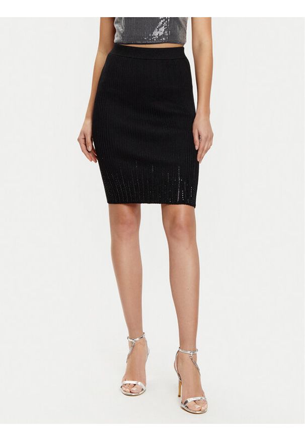 Guess Spódnica ołówkowa W5RD83 Z2Y50 Czarny Slim Fit. Kolor: czarny. Materiał: syntetyk