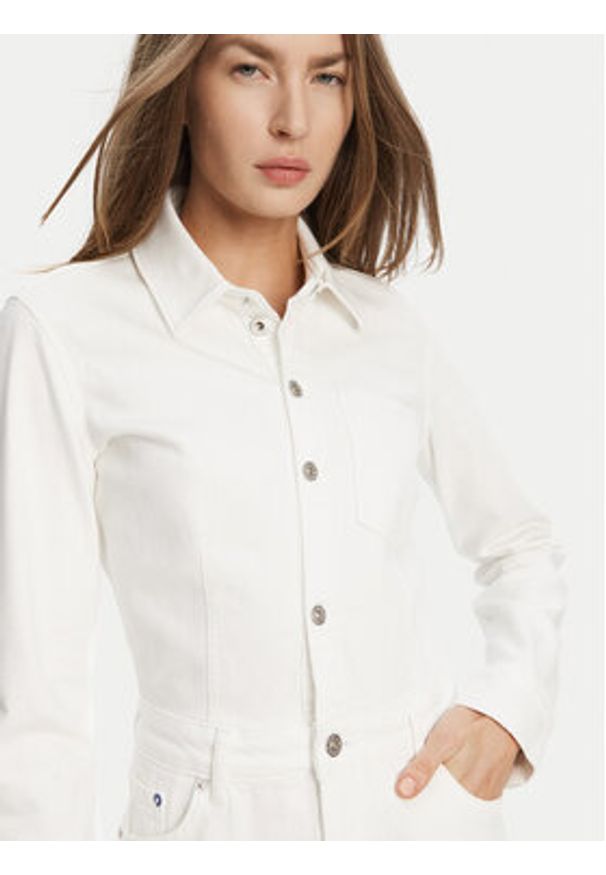 Karl Lagerfeld Jeans Sukienka jeansowa A2W13046 Biały Regular Fit. Kolor: biały. Materiał: bawełna