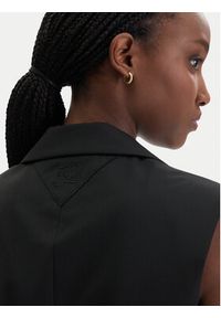 Karl Lagerfeld - KARL LAGERFELD Kamizelka garniturowa B1W14009 Czarny Slim Fit. Typ kołnierza: dekolt w karo. Kolor: czarny. Materiał: syntetyk #3