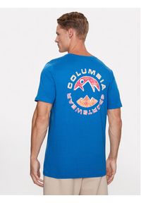 columbia - Columbia T-Shirt Rapid Ridge™ Back Graphic Tee II Niebieski Regular Fit. Kolor: niebieski. Materiał: syntetyk