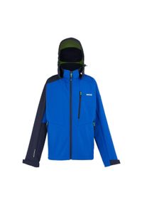 Regatta - Męska Kurtka Soft Shell Hewitts X Colour Block. Kolor: niebieski. Sport: turystyka piesza