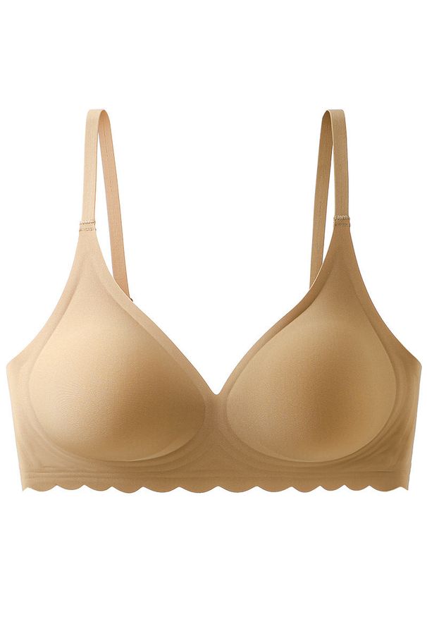 Intica - Bezszwowy biustonosz piankowy z elastycznego materiału Seita. Kolor: beżowy. Materiał: materiał