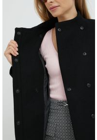 Morgan płaszcz wełniany kolor czarny przejściowy. Okazja: na co dzień. Kolor: czarny. Materiał: wełna. Styl: casual #6