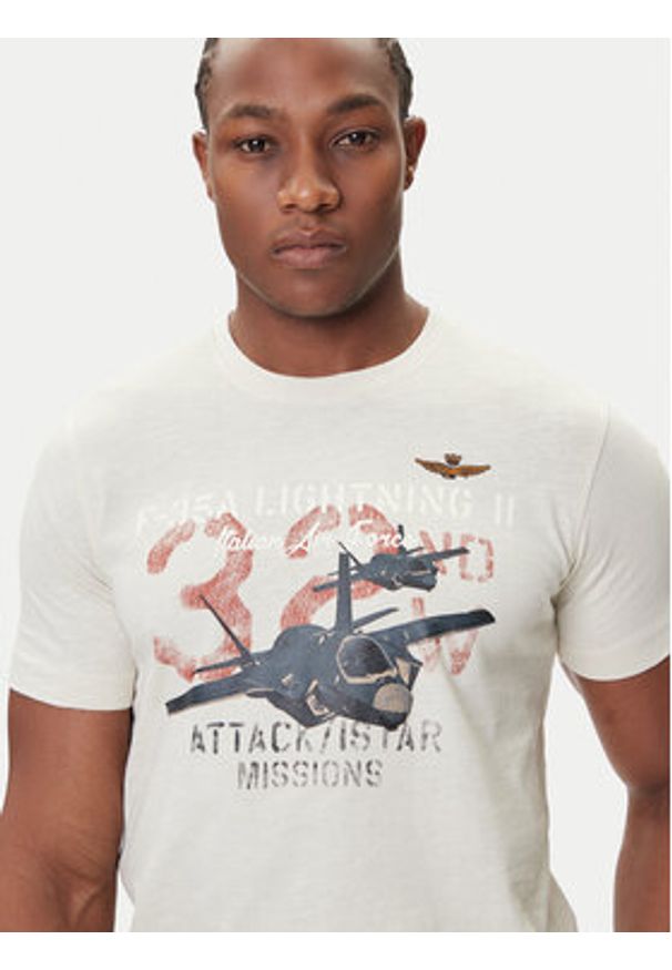 Aeronautica Militare T-Shirt 252TS2472UJ00708 Écru Regular Fit. Materiał: bawełna