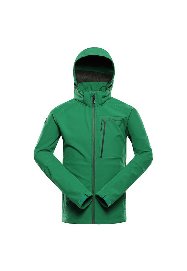 ALPINE PRO - Kurtka softshell męska Alpine Pro Hoor. Kolor: zielony. Materiał: softshell. Sport: turystyka piesza