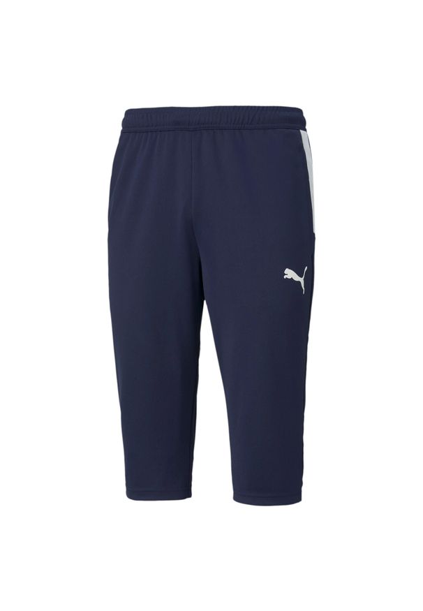 Spodnie męskie Puma teamLIGA Training 3/4 Pants. Kolor: biały, niebieski, wielokolorowy. Sport: piłka nożna, fitness