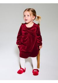 Sinsay - Sukienka z kokardą - bordowy. Typ kołnierza: kokarda. Kolor: czerwony #1