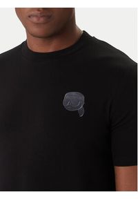 Karl Lagerfeld - KARL LAGERFELD T-Shirt 755023 561235 Czarny Regular Fit. Typ kołnierza: dekolt w karo. Kolor: czarny. Materiał: bawełna #4