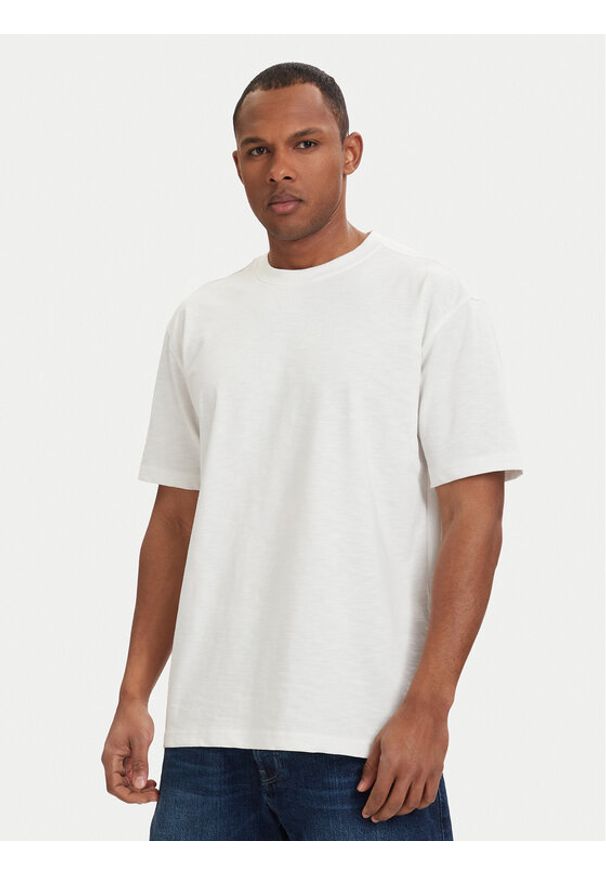 G-Star RAW - G-Star Raw T-Shirt Slub D28889-E512 Kremowy Relaxed Fit. Kolor: kremowy. Materiał: bawełna