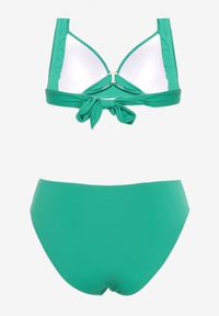 Renee - Zielone Bikini Majtki Typu Figi i Biustonosz z Usztywnianymi Miseczkami Pilalana. Kolor: zielony. Wzór: aplikacja #5