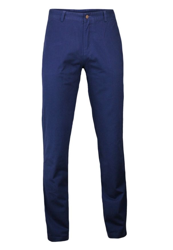 Ezreal - Eleganckie Spodnie Męskie, Modne, Chinosy - 100% BAWEŁNA, Granatowe. Kolor: niebieski. Materiał: bawełna. Styl: elegancki