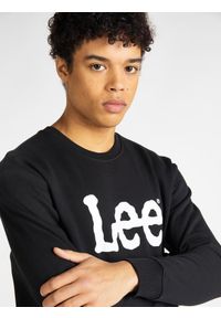 Lee - MĘSKA BLUZA LEE BASIC CREW LOGO SWS BLACK L80XTJ01