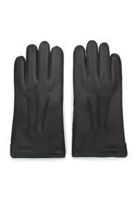 Wittchen - Męskie rękawiczki skórzane z marszczeniami czarne. Kolor: czarny. Materiał: skóra. Wzór: aplikacja. Sezon: lato. Styl: klasyczny, elegancki #3