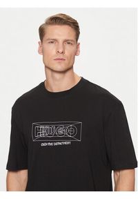 Hugo - HUGO T-Shirt Nufrancos 50532095 Czarny Regular Fit. Kolor: czarny. Materiał: bawełna