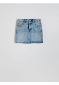 Reserved - Jeansowa spódnica mini - niebieski. Kolor: niebieski. Materiał: jeans #1