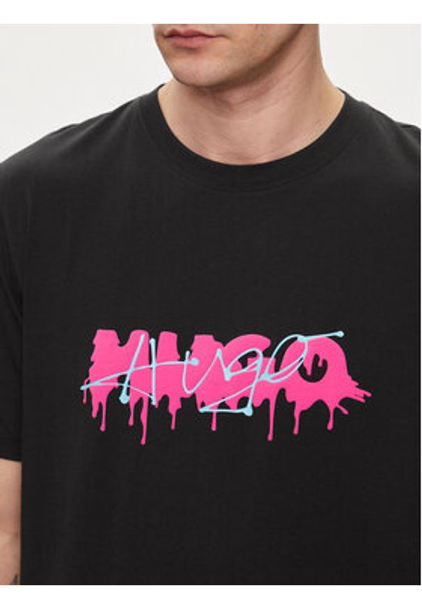 Hugo T-Shirt Decation 50515282 Czarny Regular Fit. Kolor: czarny. Materiał: bawełna