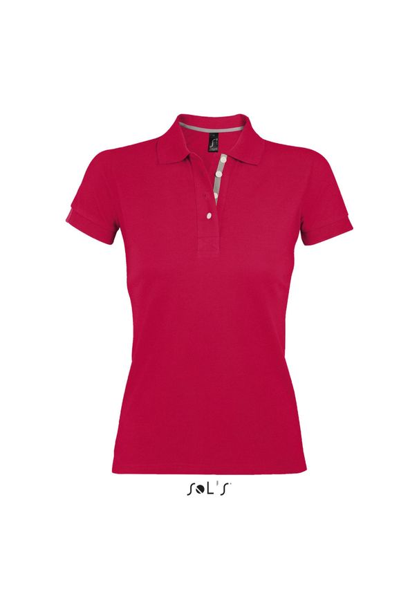 SOL'S - Damska koszulka polo Sol's Portland. Typ kołnierza: polo. Kolor: czerwony