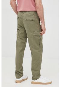 Marc O'Polo spodnie męskie kolor zielony w fasonie cargo. Okazja: na co dzień. Kolor: zielony. Materiał: lyocell, tkanina, jedwab, materiał. Wzór: gładki. Styl: casual