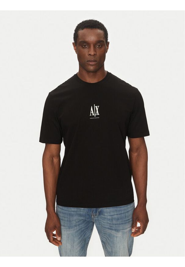 Armani Exchange T-Shirt XM000363 AF12308 UC001 Czarny Regular Fit. Kolor: czarny. Materiał: bawełna
