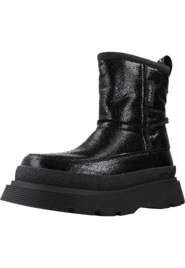 Replay - REPLAY RL770009S Czarny. Kolor: czarny. Materiał: syntetyk, tkanina. Styl: sportowy