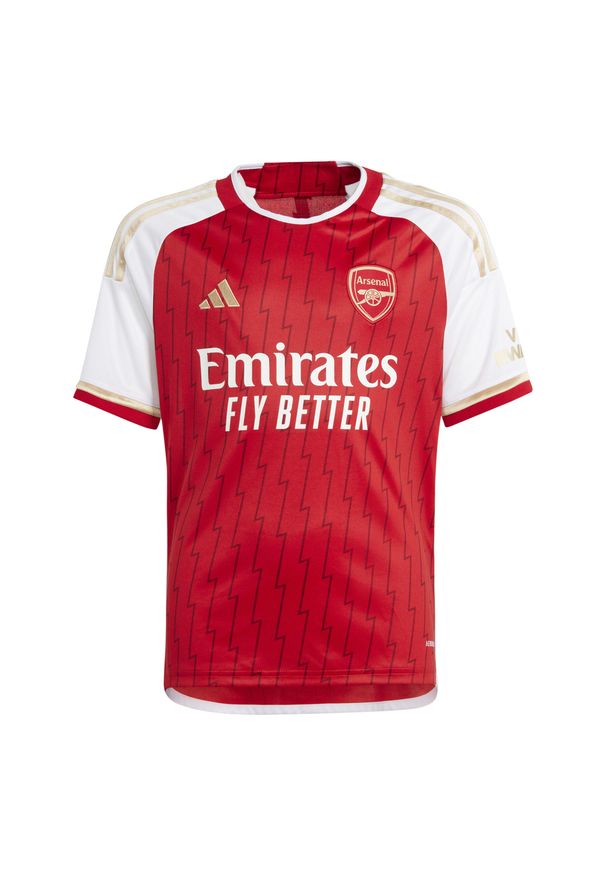 Adidas - Koszulka do piłki nożnej dla dzieci ADIDAS Arsenal domowa sezon 2023/2024. Kolor: czerwony, wielokolorowy, biały. Sezon: lato