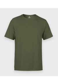 MegaKoszulki - Męska koszulka (bez nadruku, gładka) - khaki. Kolor: brązowy. Materiał: bawełna. Wzór: gładki