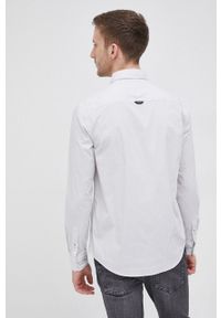 Calvin Klein Koszula męska kolor biały slim z kołnierzykiem klasycznym. Typ kołnierza: kołnierzyk klasyczny. Kolor: biały. Materiał: tkanina, bawełna. Styl: klasyczny