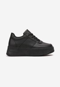 Renee - Czarne Sneakersy przed Kostkę na Grubej Podeszwie Ameerana. Wysokość cholewki: przed kostkę. Kolor: czarny #4