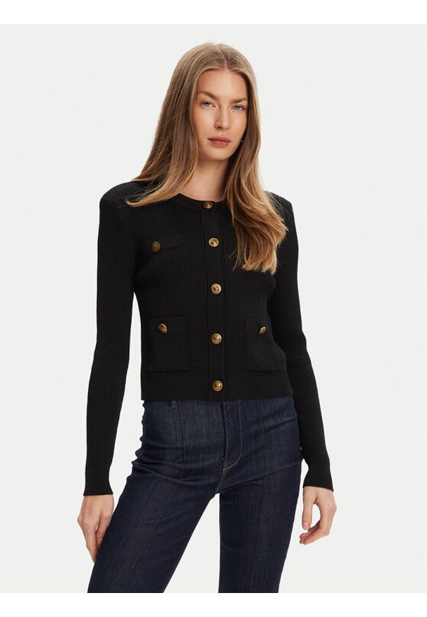 Guess Kardigan W5YR09 Z0130 Czarny Regular Fit. Kolor: czarny. Materiał: syntetyk