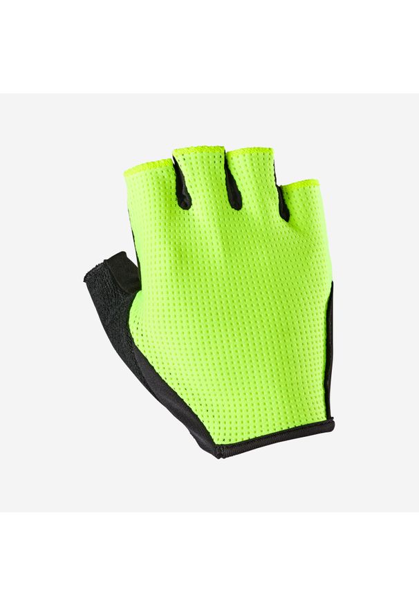 VAN RYSEL - Rękawiczki rowerowe szosowe Van Rysel 500. Kolor: zielony, żółty, wielokolorowy. Materiał: materiał. Sport: kolarstwo