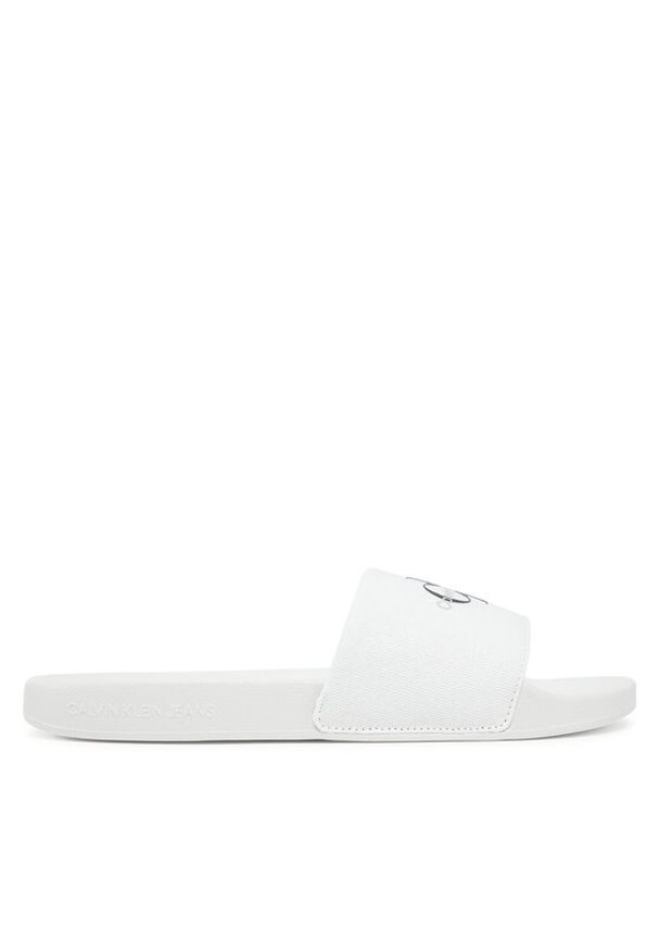 Calvin Klein Jeans Klapki Slide Monogram Cv YM0YM01271 Biały. Kolor: biały. Materiał: materiał