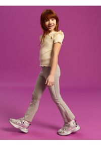 Sinsay - Spodnie flare z ozdobną koronką - szary. Kolor: szary. Materiał: koronka. Wzór: koronka #1