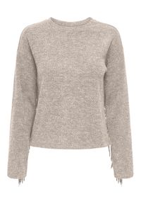 only - ONLY Sweter Jake 15355819 Beżowy Regular Fit. Kolor: beżowy. Materiał: syntetyk