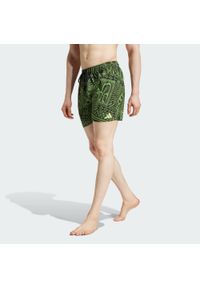 Adidas - Szorty adidas x FARM 3-Stripes Swim 5-Inch. Kolor: żółty, wielokolorowy, czarny, zielony. Materiał: materiał