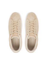 TOMMY HILFIGER - Tommy Hilfiger Sneakersy Th Feminine Cupsole Suede FW0FW09109 Beżowy. Kolor: beżowy. Materiał: skóra, zamsz #4