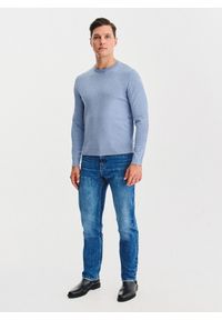 Pako Lorente - PAKO LORENTE – Niebieski sweter męski o-neck. Okazja: na co dzień. Kolor: niebieski. Materiał: wiskoza, poliester. Sezon: jesień. Styl: casual #8